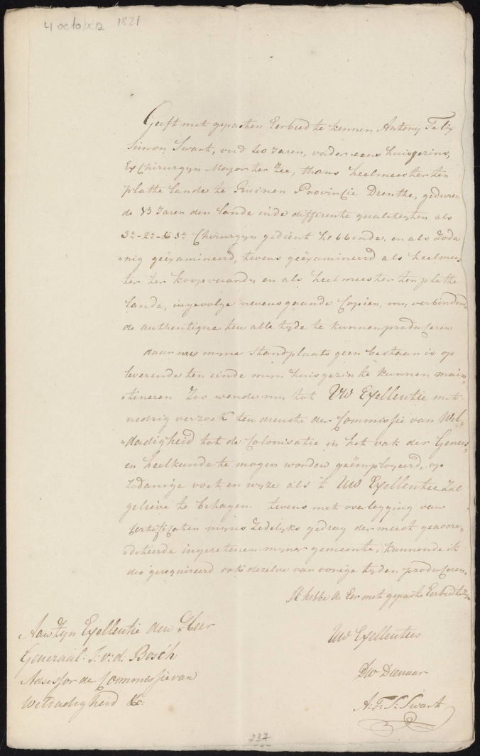 Anthonij Felix Simons Swart, correspondentie