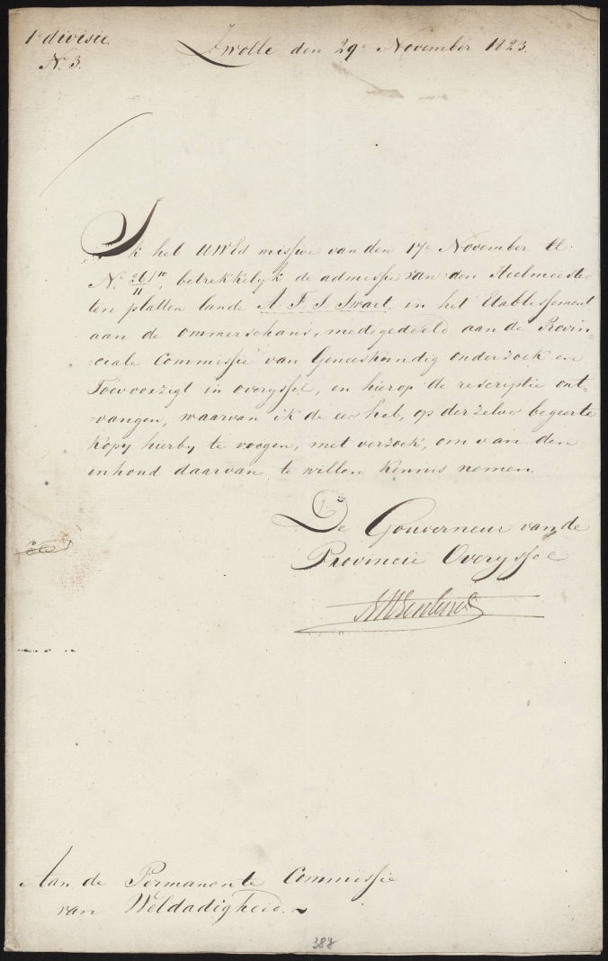 Correspondentie A F S Swart 1823