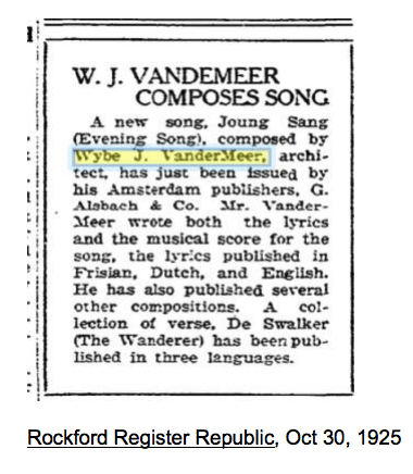Wybe van der Meer, Composer, Rockford, Illinois